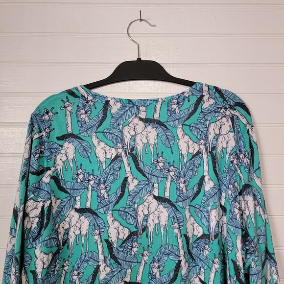Talbots Plus Size 3XP Petite Cardigan Sweater Preppy Giraffe Print Safari Preppy - Picture 5 of 9